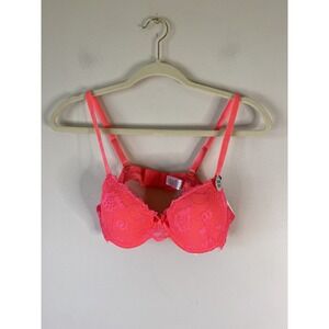 Lady Princess Intimates Bra Lace Adjustable Strap Hot Pink 34C NWT